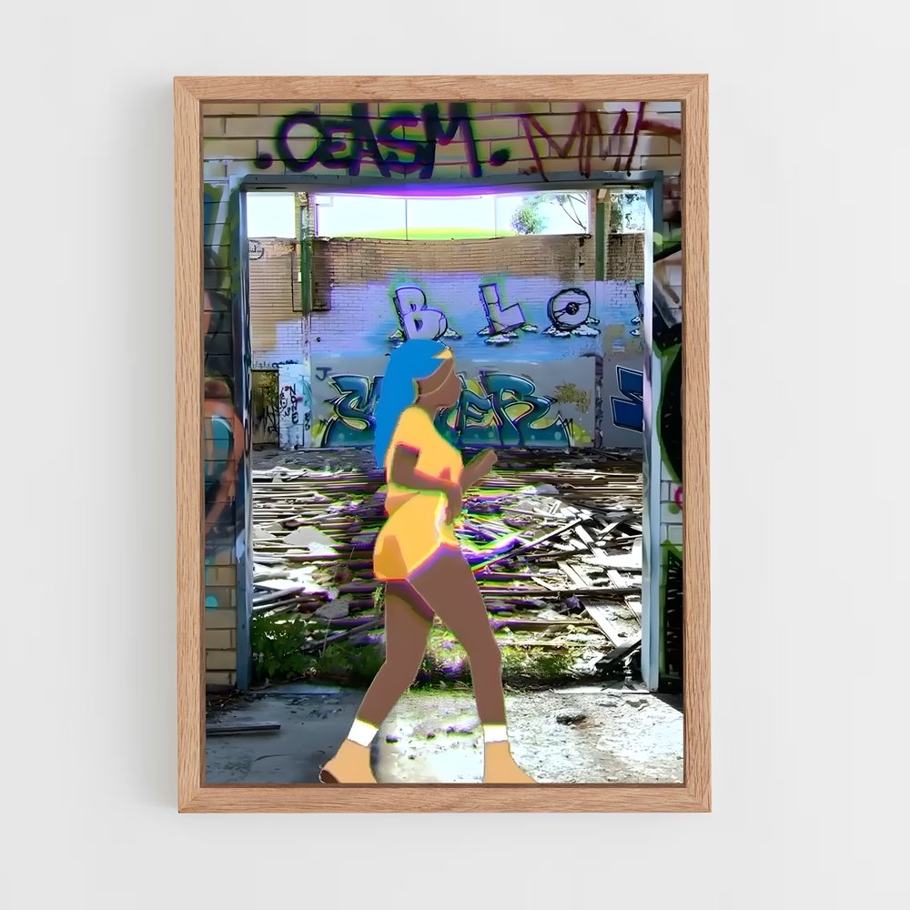 Poster La Porte Jaune – affiche Roller (vue 4)
